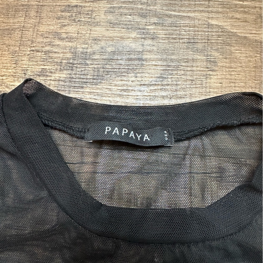 Papaya Black Sheer Mesh Graphic Tee “Traditional Nautical” Size Small - Picture 4 of 9